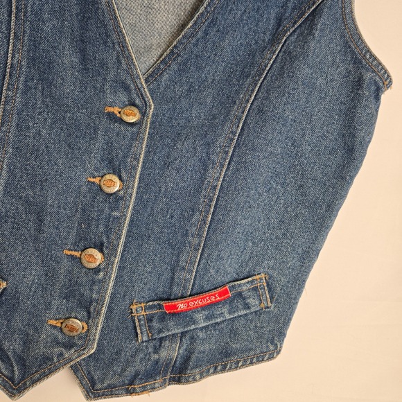 Vintage No Excuses Jeans Denim Vest, 100% Cotton, Medium - Picture 5 of 12
